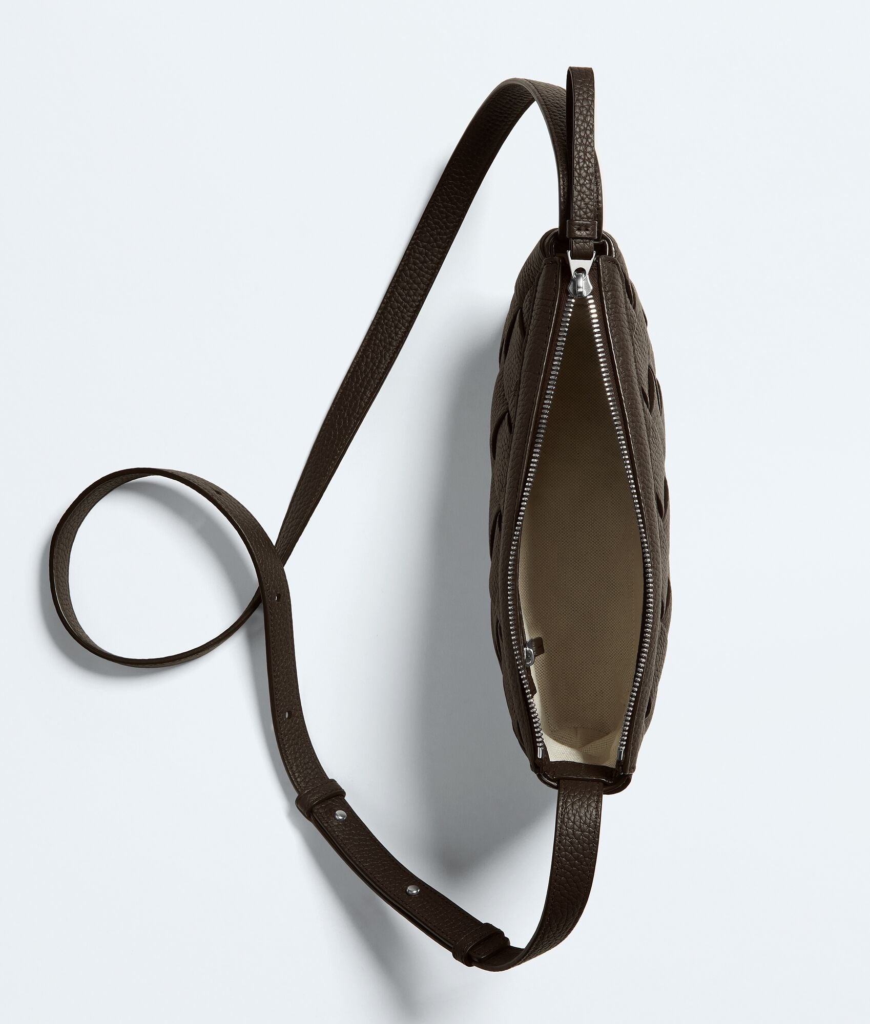 Nyttra Women's Brown Woven Leather Crossbody Bag