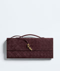 Nyttra Women's Deep Mahogany Woven Suede Top Handle Clutch