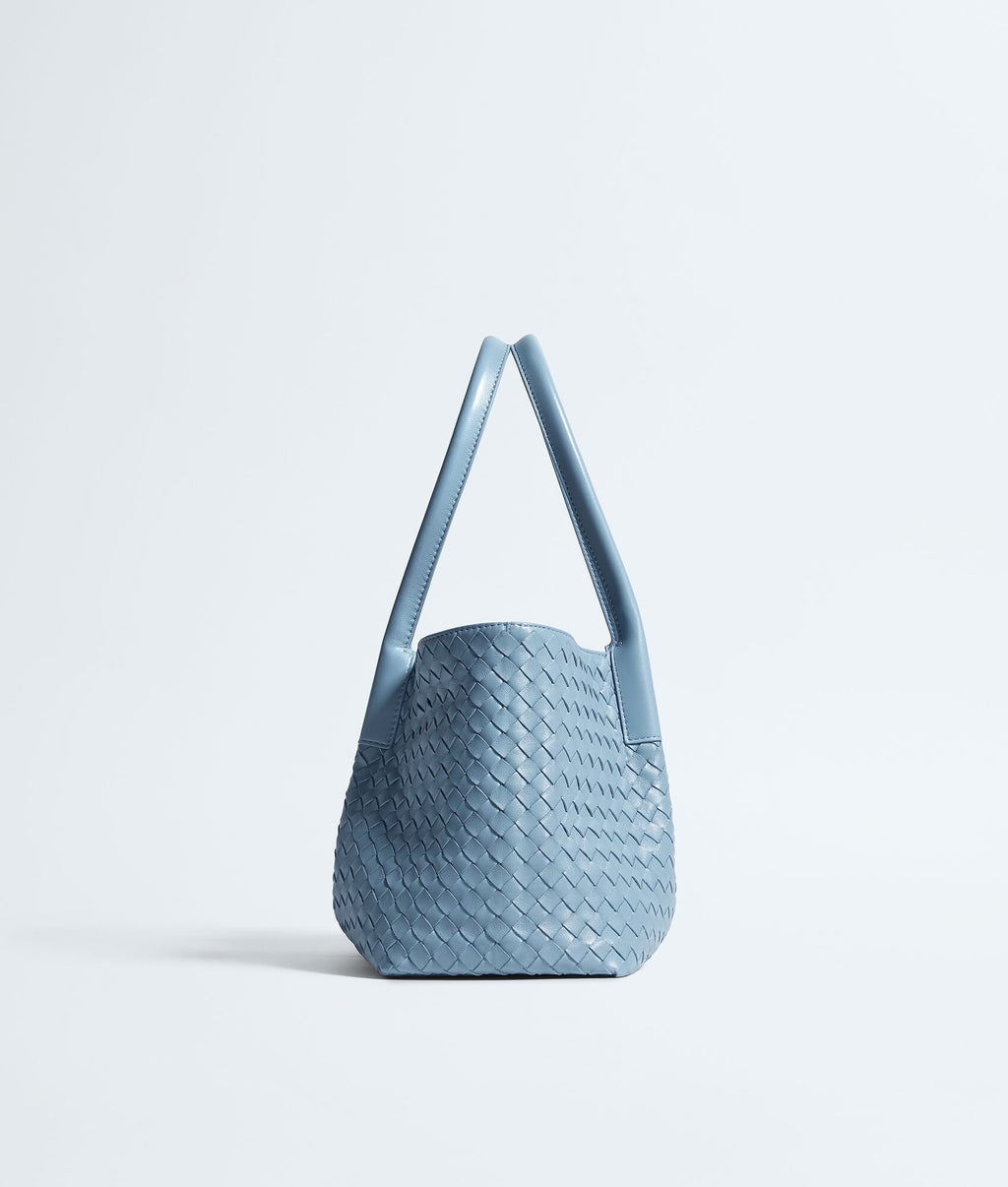 Nyttra Women's Mineral Blue Reversible Woven Leather Tote Bag