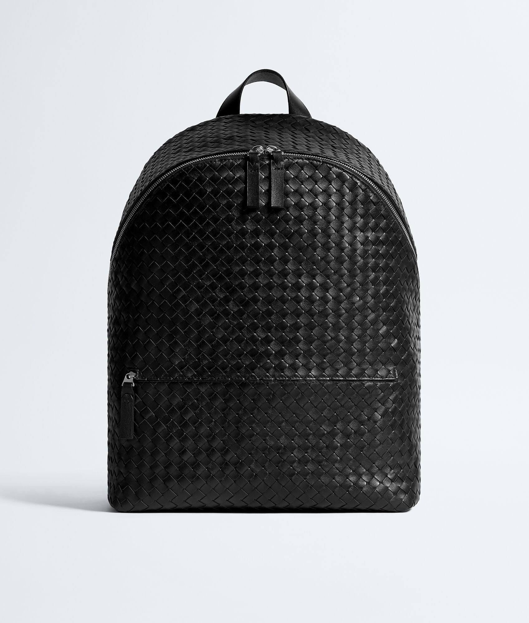 Nyttra Men's Black Woven Leather Laptop Backpack