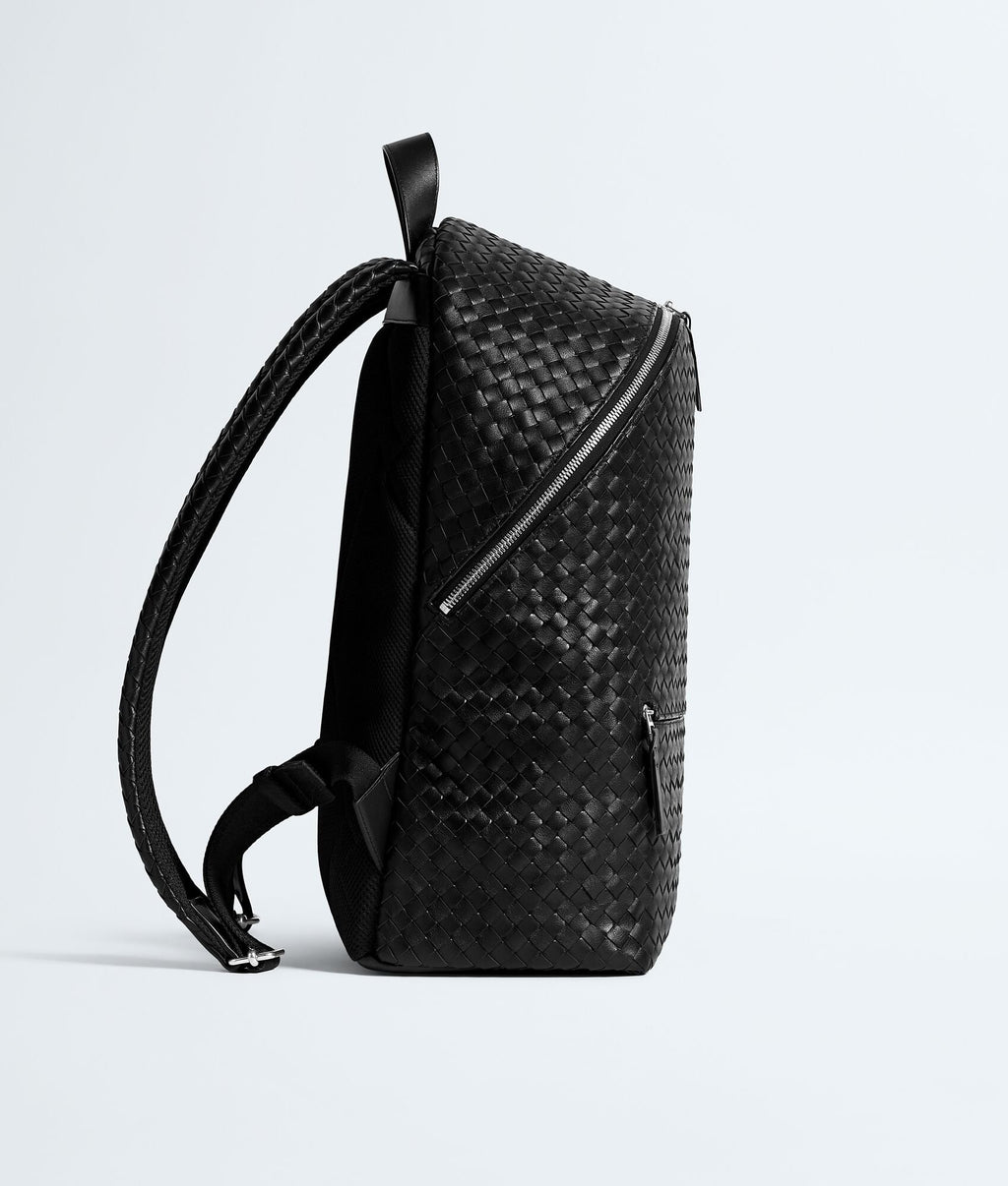 Nyttra Men's Black Woven Leather Laptop Backpack